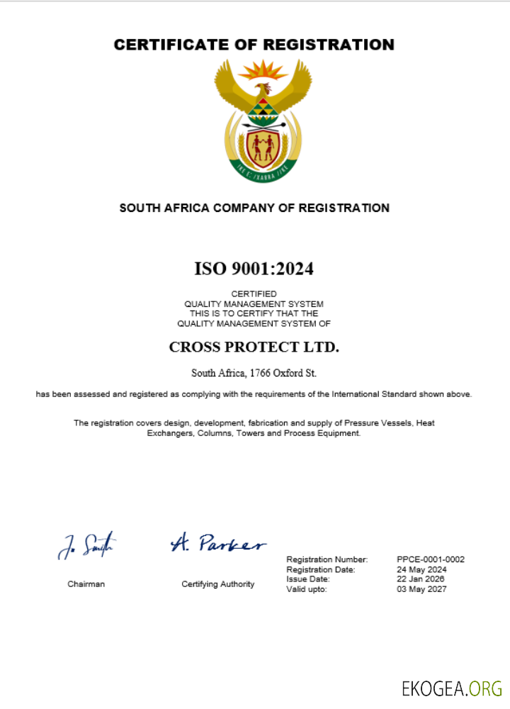 Modèle Word et PDF de certificat d'enregistrement d'entreprise en Afrique du Sud